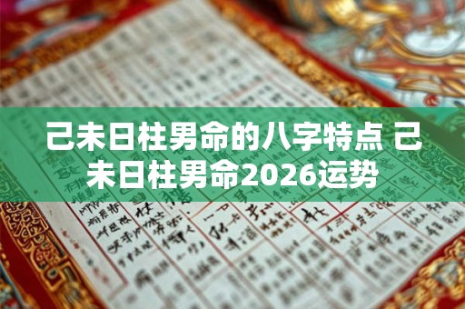 己未日柱男命的八字特点 己未日柱男命2026运势