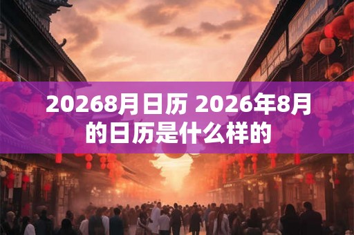 20268月日历 2026年8月的日历是什么样的