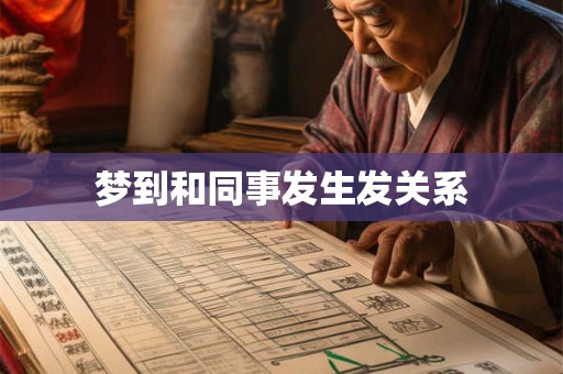 梦到和同事发生发关系 梦到和同事发生发关系