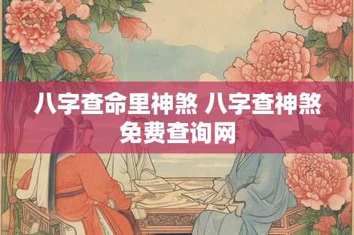八字查命里神煞 八字查神煞免费查询网