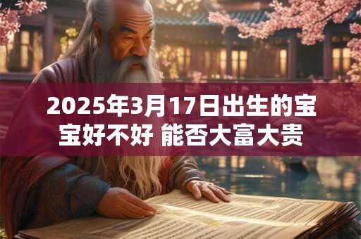 2025年3月17日出生的宝宝好不好 能否大富大贵