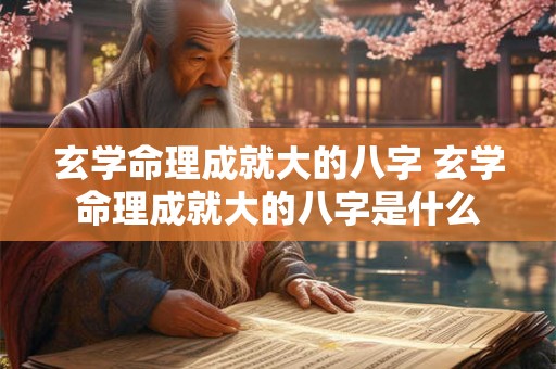 玄学命理成就大的八字 玄学命理成就大的八字是什么 玄学命理成就大的八字 玄学命理成就大的八字是什么