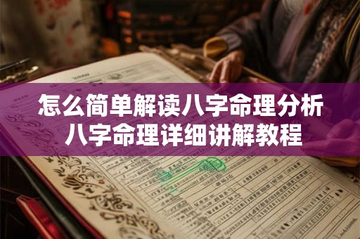 怎么简单解读八字命理分析 八字命理详细讲解教程 怎么简单解读八字命理分析 八字命理详细讲解教程