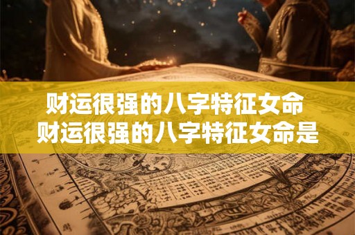 财运很强的八字特征女命 财运很强的八字特征女命是什么 财运很强的八字特征女命 财运很强的八字特征女命是什么
