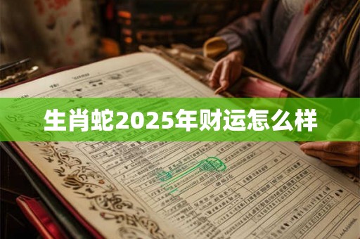 生肖蛇2025年财运怎么样 生肖蛇2025年财运怎么样