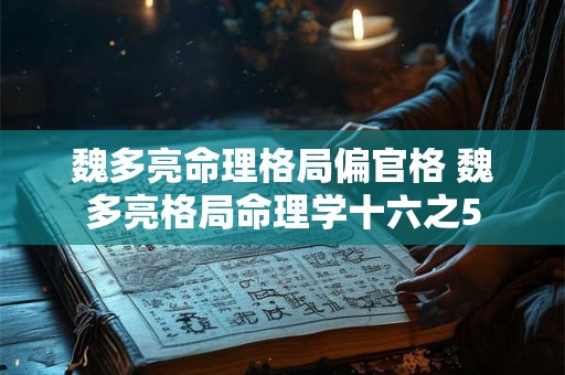 魏多亮命理格局偏官格 魏多亮格局命理学十六之5 魏多亮命理格局偏官格 魏多亮格局命理学十六之5
