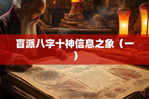 盲派八字十神信息之象(一) 盲派八字十神信息之象(一)