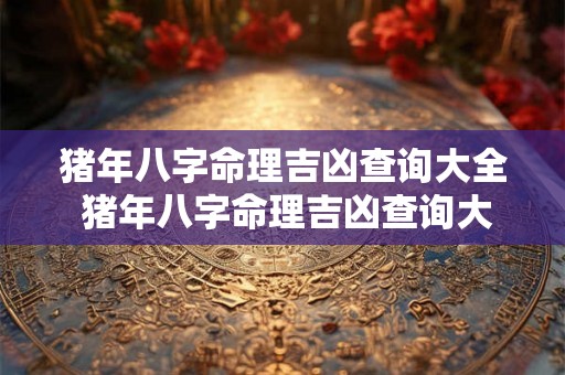 猪年八字命理吉凶查询大全 猪年八字命理吉凶查询大全图 猪年八字命理吉凶查询大全 猪年八字命理吉凶查询大全图