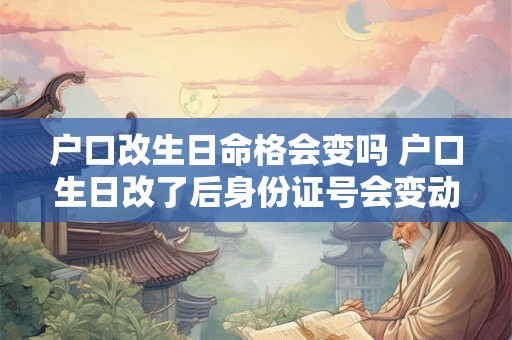 户口改生日命格会变吗 户口生日改了后身份证号会变动吗