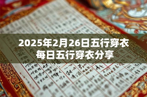 2025年2月26日五行穿衣 每日五行穿衣分享 2025年2月26日五行穿衣 每日五行穿衣分享