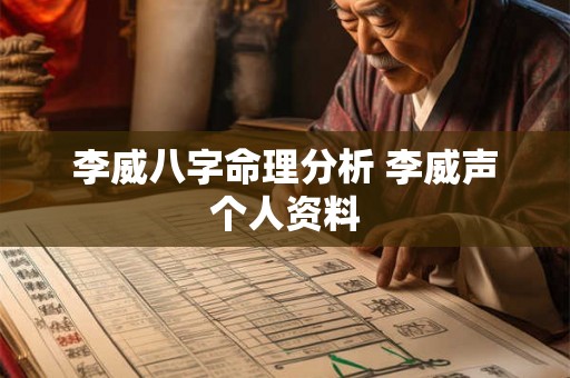 李威八字命理分析 李威声个人资料