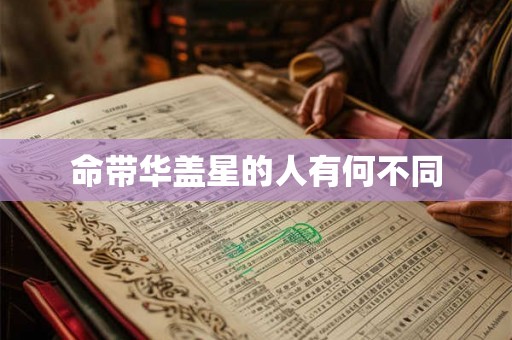 命带华盖星的人有何不同