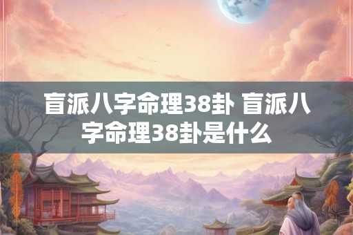 盲派八字命理38卦 盲派八字命理38卦是什么