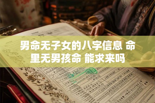 男命无子女的八字信息 命里无男孩命 能求来吗 男命无子女的八字信息 命里无男孩命 能求来吗