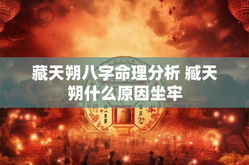藏天朔八字命理分析 臧天朔什么原因坐牢 藏天朔八字命理分析 臧天朔什么原因坐牢