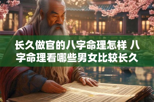 长久做官的八字命理怎样 八字命理看哪些男女比较长久
