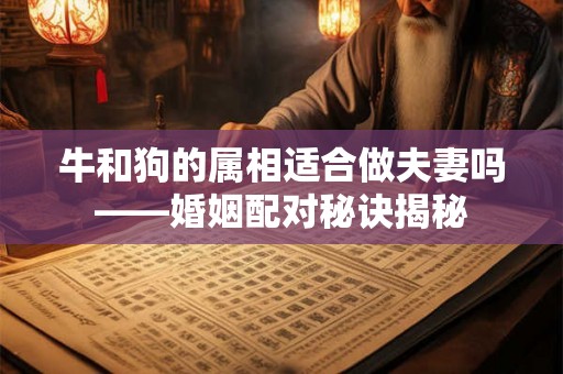牛和狗的属相适合做夫妻吗——婚姻配对秘诀揭秘 牛和狗的属相适合做夫妻吗——婚姻配对秘诀揭秘