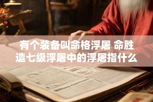 有个装备叫命格浮屠 命胜造七级浮屠中的浮屠指什么 有个装备叫命格浮屠 命胜造七级浮屠中的浮屠指什么