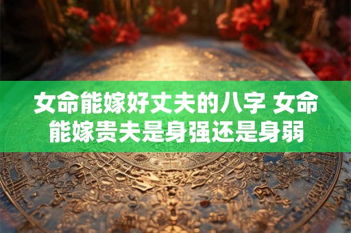 女命能嫁好丈夫的八字 女命能嫁贵夫是身强还是身弱 女命能嫁好丈夫的八字 女命能嫁贵夫是身强还是身弱