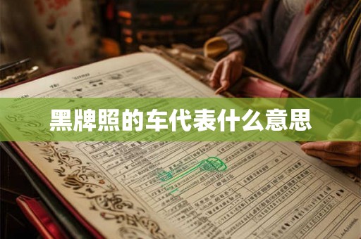 黑牌照的车代表什么意思 黑牌照的车代表什么意思