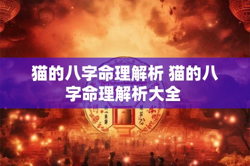 猫的八字命理解析 猫的八字命理解析大全 猫的八字命理解析 猫的八字命理解析大全