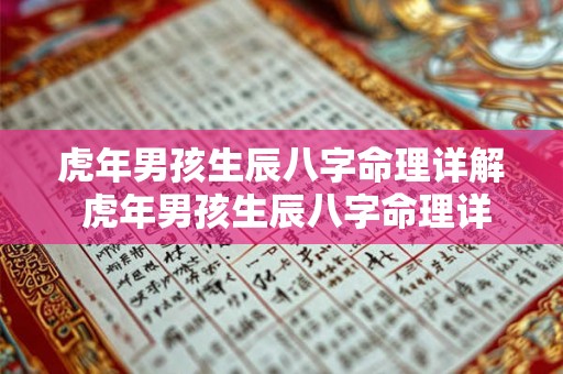 虎年男孩生辰八字命理详解 虎年男孩生辰八字命理详解大全 虎年男孩生辰八字命理详解 虎年男孩生辰八字命理详解大全