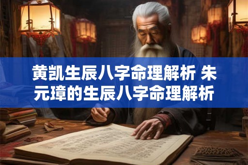 黄凯生辰八字命理解析 朱元璋的生辰八字命理解析 黄凯生辰八字命理解析 朱元璋的生辰八字命理解析