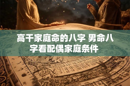 高干家庭命的八字 男命八字看配偶家庭条件 高干家庭命的八字 男命八字看配偶家庭条件