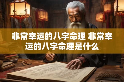 非常幸运的八字命理 非常幸运的八字命理是什么 非常幸运的八字命理 非常幸运的八字命理是什么