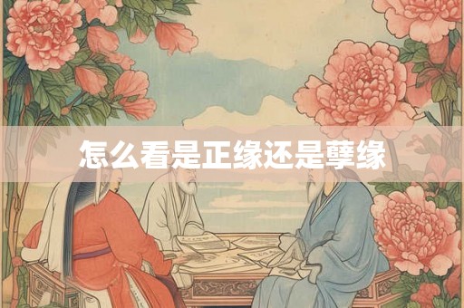 怎么看是正缘还是孽缘
