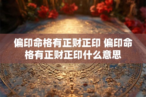 偏印命格有正财正印 偏印命格有正财正印什么意思 偏印命格有正财正印 偏印命格有正财正印什么意思