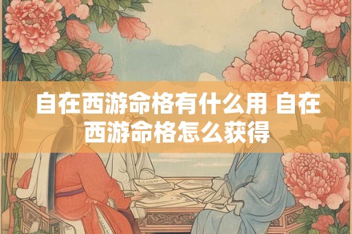 自在西游命格有什么用 自在西游命格怎么获得 自在西游命格有什么用 自在西游命格怎么获得