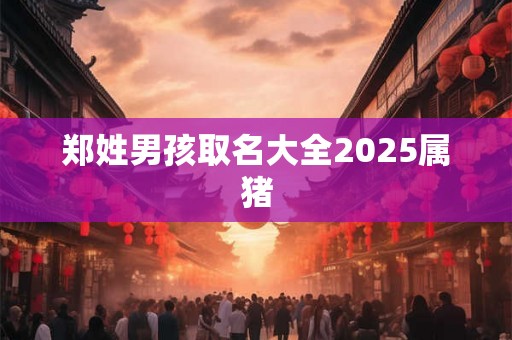 郑姓男孩取名大全2025属猪 郑姓男孩取名大全2025属猪