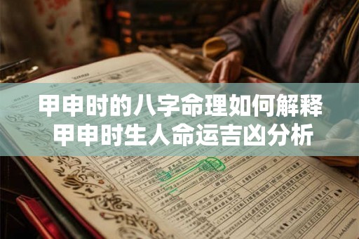 甲申时的八字命理如何解释 甲申时生人命运吉凶分析 甲申时的八字命理如何解释 甲申时生人命运吉凶分析