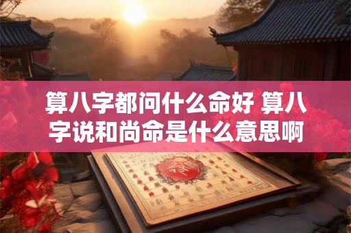 算八字都问什么命好 算八字说和尚命是什么意思啊