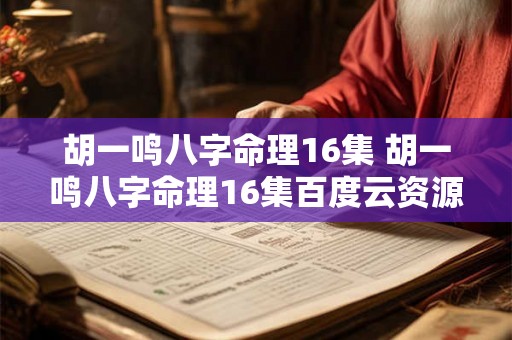 胡一鸣八字命理16集 胡一鸣八字命理16集百度云资源 胡一鸣八字命理16集 胡一鸣八字命理16集百度云资源