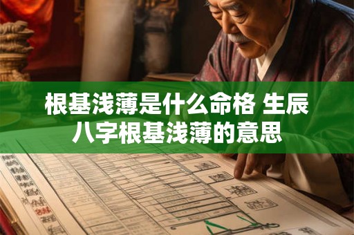 根基浅薄是什么命格 生辰八字根基浅薄的意思 根基浅薄是什么命格 生辰八字根基浅薄的意思