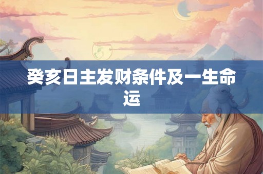 癸亥日主发财条件及一生命运 癸亥日主发财条件及一生命运