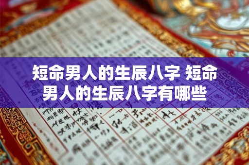 短命男人的生辰八字 短命男人的生辰八字有哪些 短命男人的生辰八字 短命男人的生辰八字有哪些