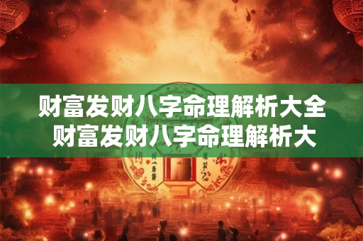 财富发财八字命理解析大全 财富发财八字命理解析大全图片 财富发财八字命理解析大全 财富发财八字命理解析大全图片