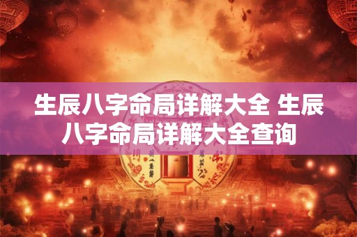 生辰八字命局详解大全 生辰八字命局详解大全查询