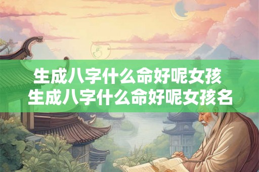 生成八字什么命好呢女孩 生成八字什么命好呢女孩名字 生成八字什么命好呢女孩 生成八字什么命好呢女孩名字