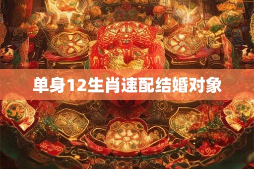 单身12生肖速配结婚对象 单身12生肖速配结婚对象