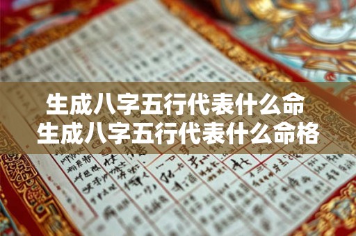 生成八字五行代表什么命 生成八字五行代表什么命格 