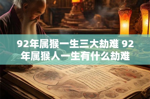 92年属猴一生三大劫难 92年属猴人一生有什么劫难