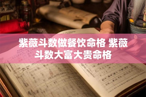 紫薇斗数做餐饮命格 紫薇斗数大富大贵命格 紫薇斗数做餐饮命格 紫薇斗数大富大贵命格
