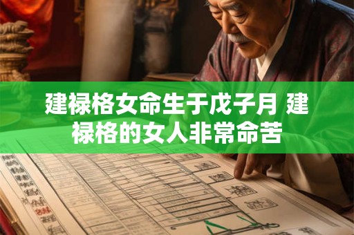 建禄格女命生于戊子月 建禄格的女人非常命苦 建禄格女命生于戊子月 建禄格的女人非常命苦