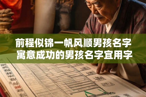 前程似锦一帆风顺男孩名字 寓意成功的男孩名字宜用字