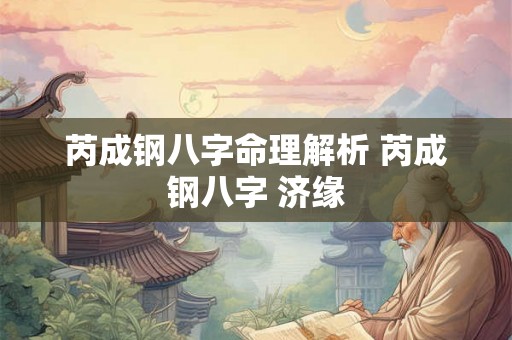 芮成钢八字命理解析 芮成钢八字 济缘 芮成钢八字命理解析 芮成钢八字 济缘