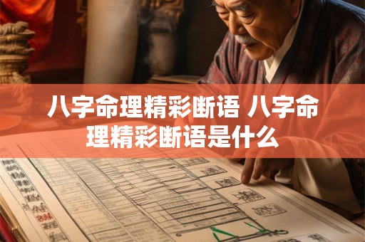 八字命理精彩断语 八字命理精彩断语是什么